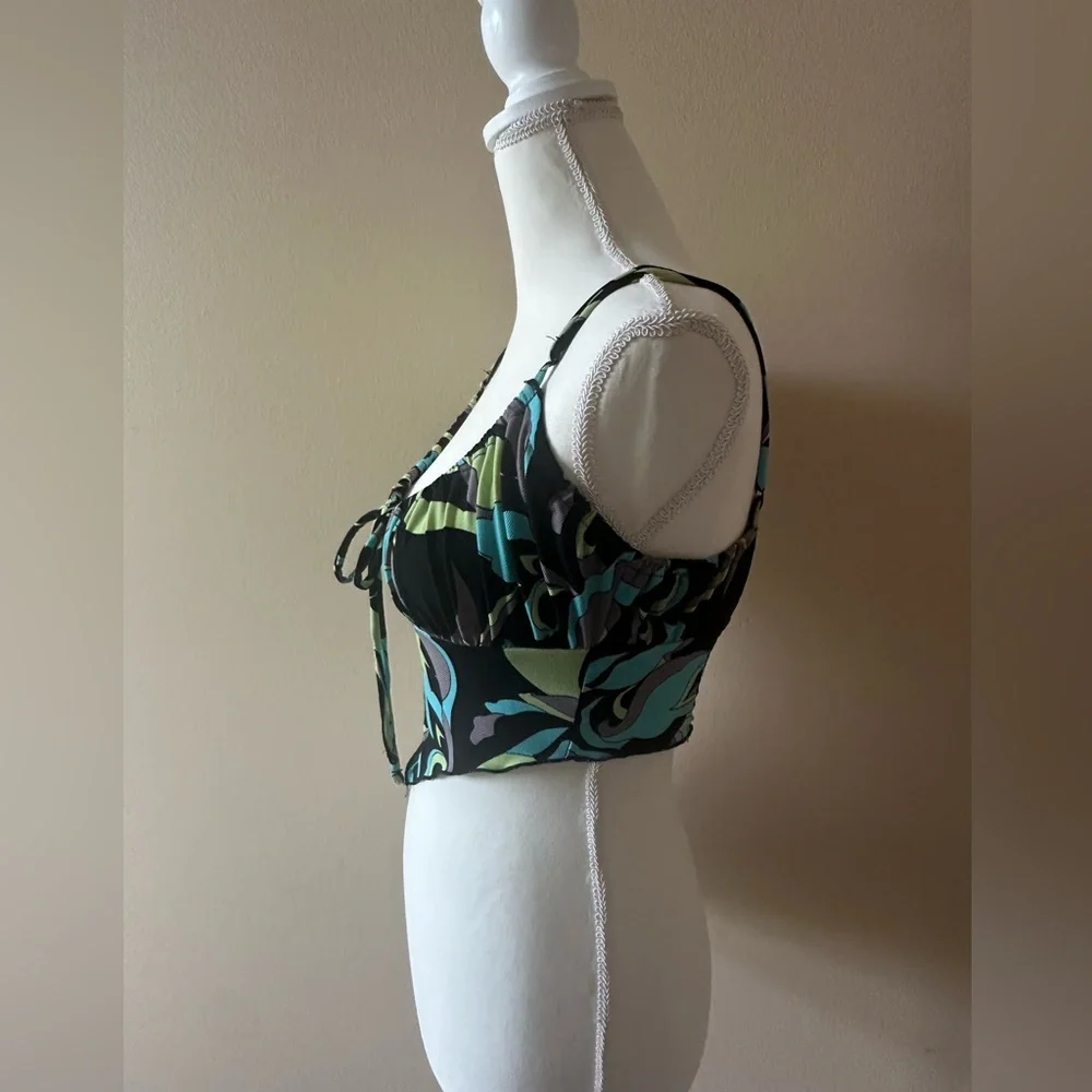 Urban Outfitters Y2K Abstract Print Handkerchief Hem Going Out Top Small - Picture 4 of 8